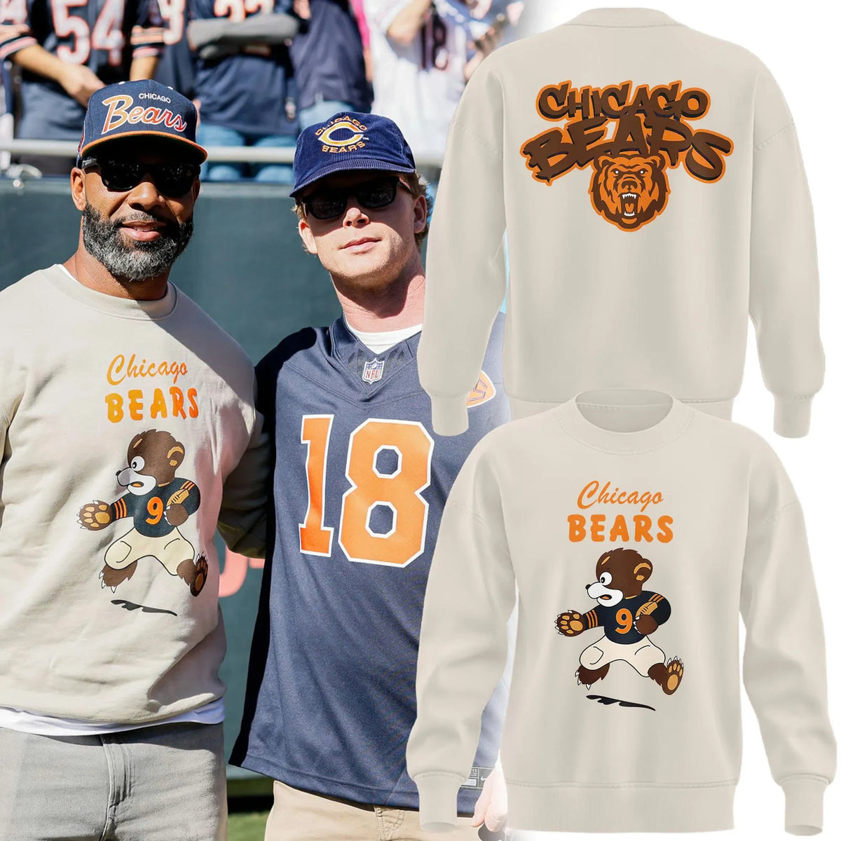 Matt Forte Chicago Bears Sweatshirt Chicago Bears Apparel Football Fan Gear - Foxy23shop