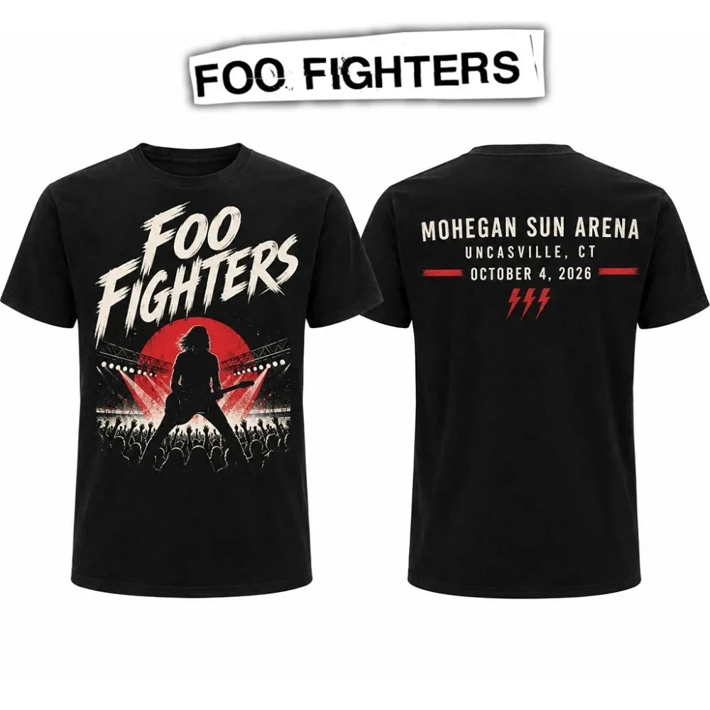 Foo Fighters Merch Mohegan Sun Arena Concert Black Shirt Take Cover Tour 2026 Outfits - Foxy23shop