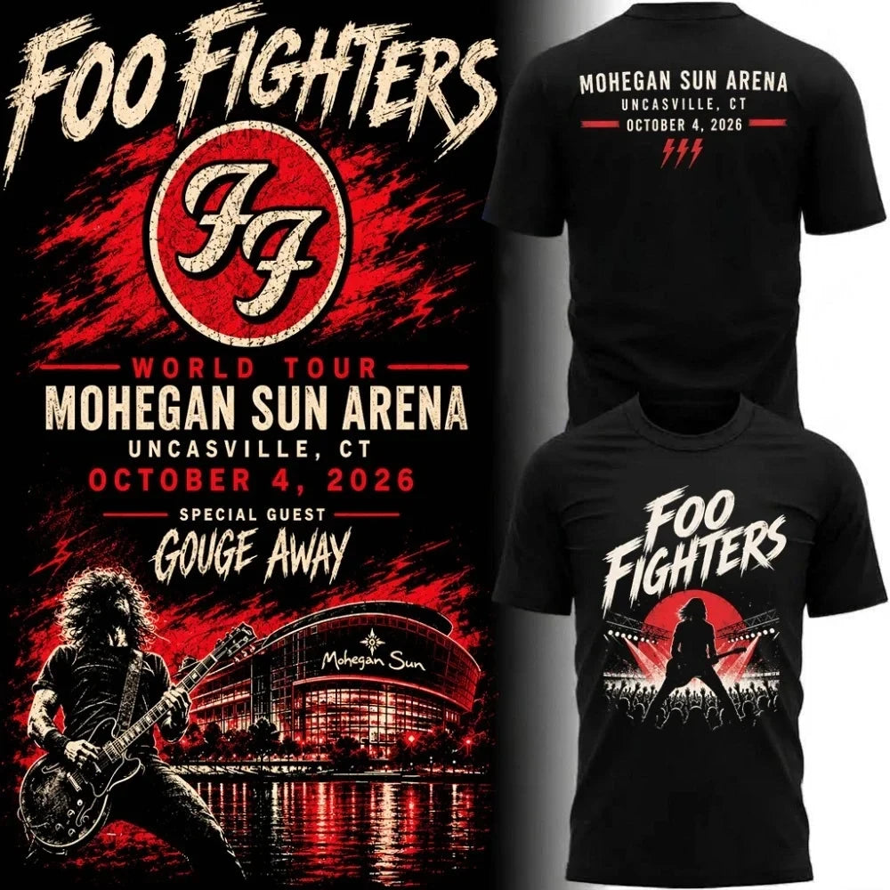 Foo Fighters Merch Mohegan Sun Arena Event 2026 Black T-Shirt Gifts For Foo Fighters Fans - Foxy23shop