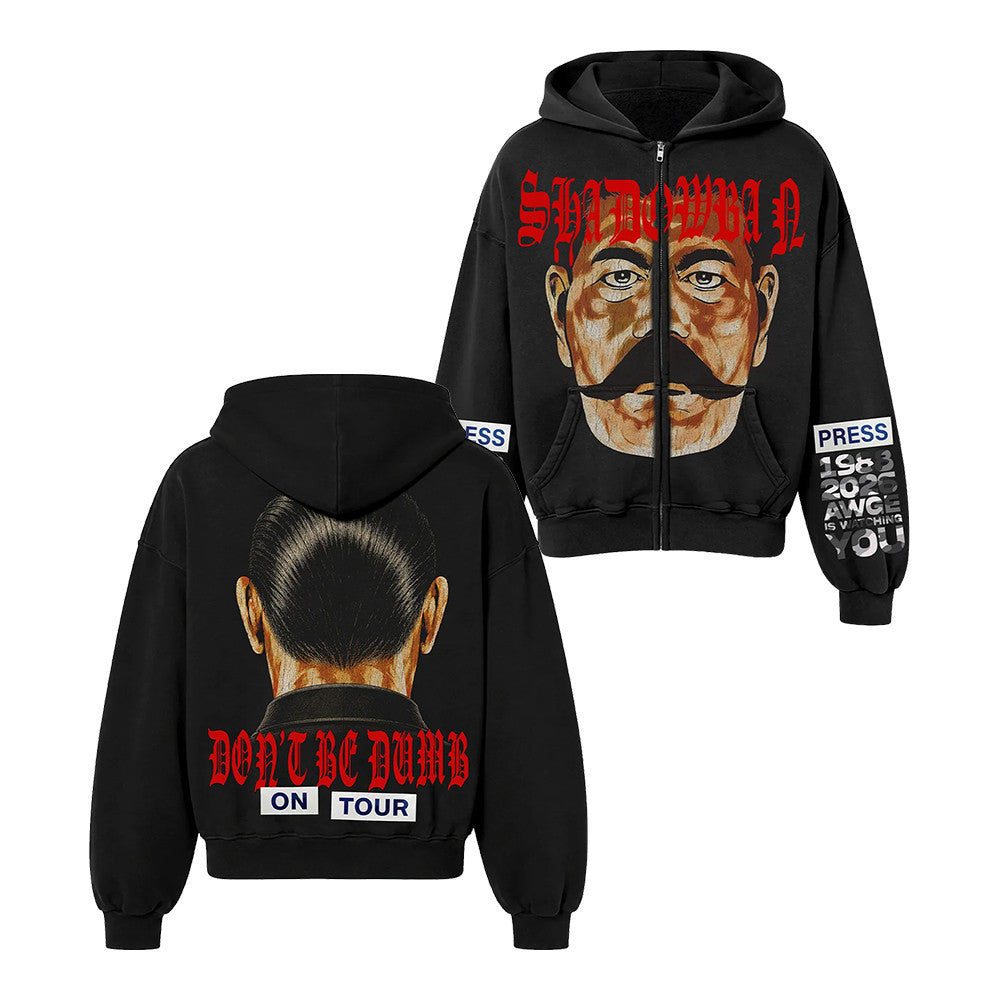 ASAP Rocky AWGE Merch Dont Be Dumb Tour Shadowban Zip Hoodie Unique Gifts For Fans - Foxy23shop