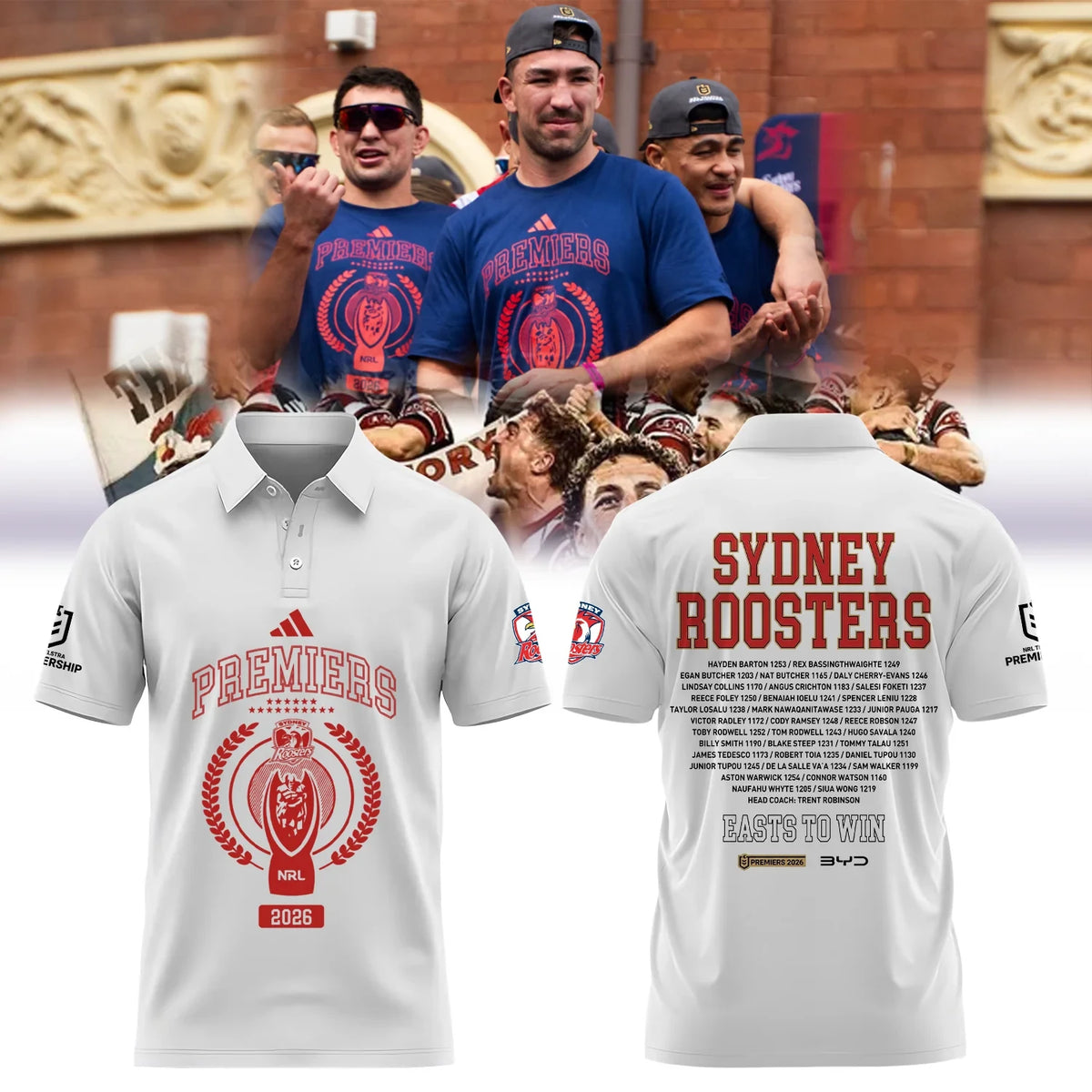 Sydney Roosters NRL Premiers 2026 Polo Shirt Sydney Roosters Clothes Presents For Sports Fans - Foxy23shop