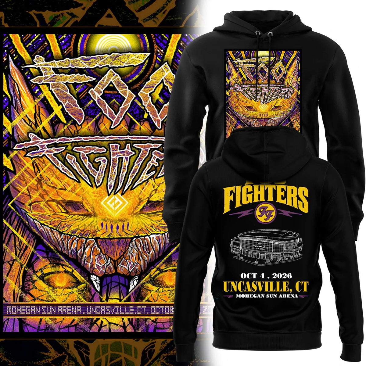 Foo Fighters Merch Mohegan Sun Arena Concert Hoodie Unique Gifts For Rock Fans - Foxy23shop