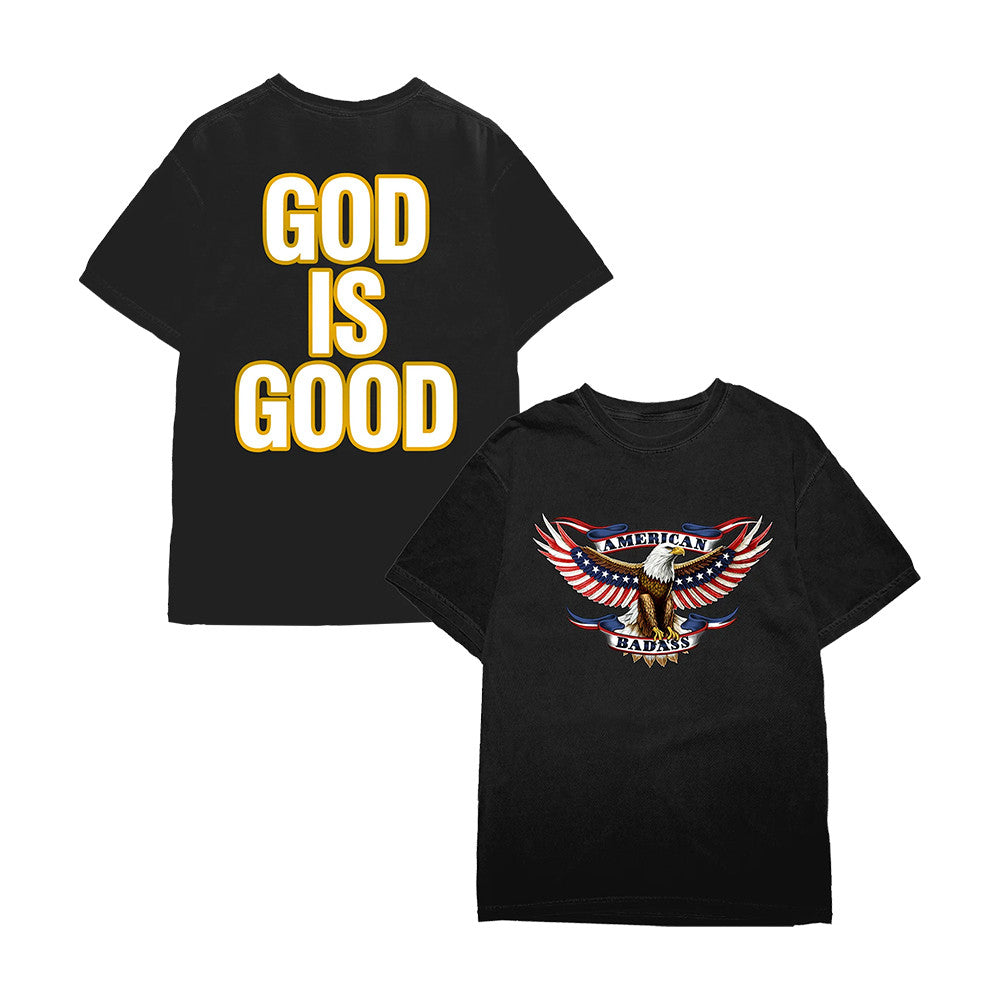 Kid Rock Merch God Is Good Eagle Black Shirt Present For Huge Fans - Foxy23shop