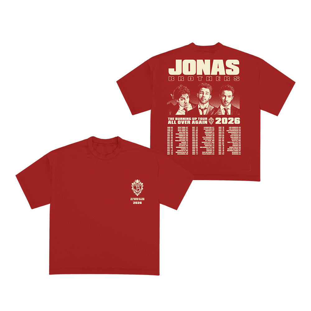 Jonas Brothers Merch Burning Up Tour T-Shirt Unique Gifts For Boyfriend - Foxy23shop