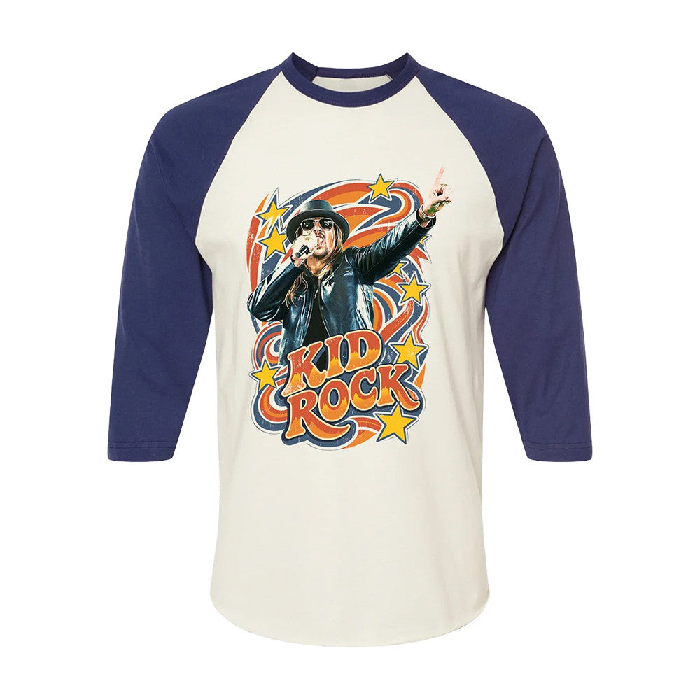 Kid Rock Merch Pointer Blue Raglan Long Sleeve Shirt Gifts For Kid Rock Lovers - Foxy23shop