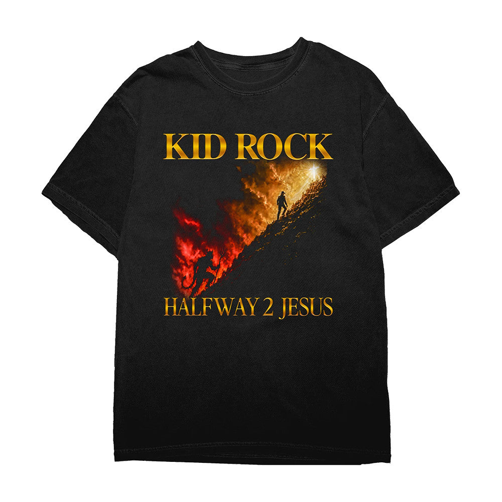 Kid Rock Merch Halfway 2 Jesus Album Cover T-Shirt Presents For Kid Rock Fans - Foxy23shop