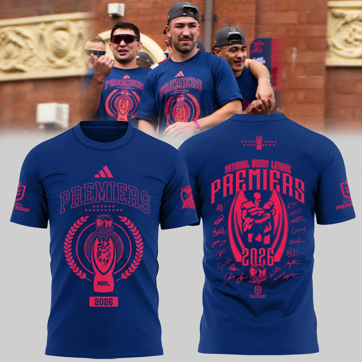 Sydney Roosters NRL Premiers 2026 T-Shirt Sydney Roosters Clothes Best Rugby Fan Gear - Foxy23shop