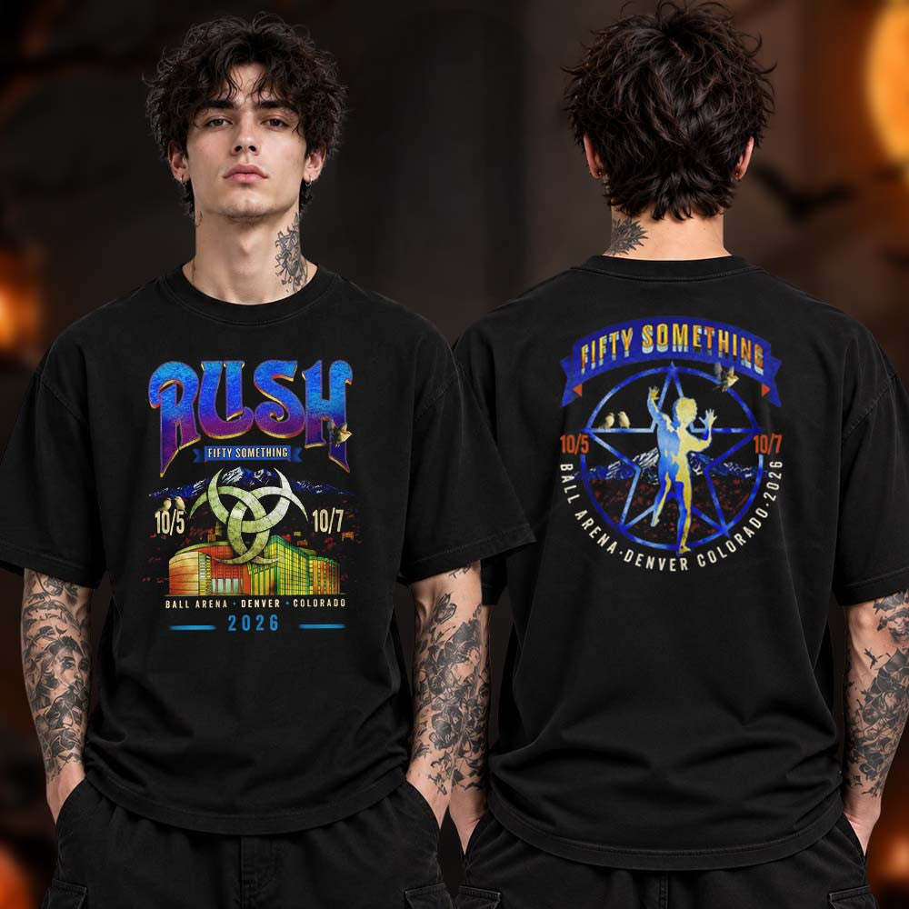 Rush Fifty Something Tour 2026 Denver Colorado Black T-Shirt Presents For Rush Fans - Foxy23shop