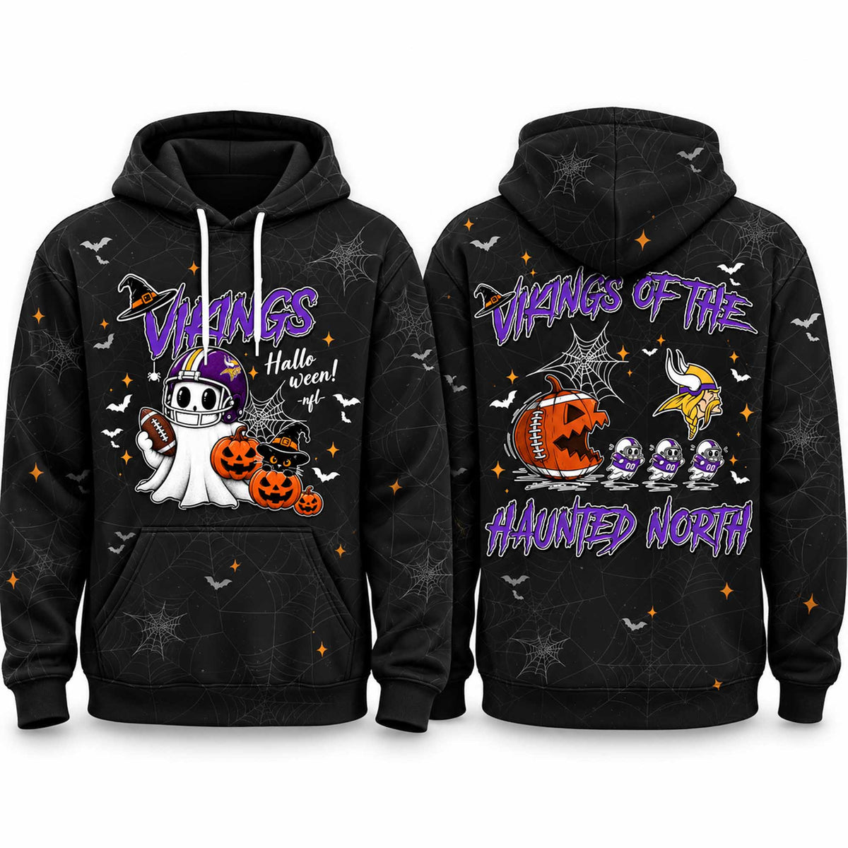 Halloween Minnesota Vikings Of The Haunted North Hoodie Minnesota Vikings Apparel Fan Gears - Foxy23shop