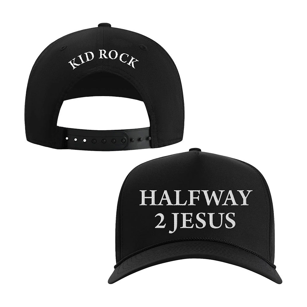 Kid Rock Halfway To Jesus Black Hat Kid Rock Baseball Cap Gifts Ideas For Fans - Foxy23shop