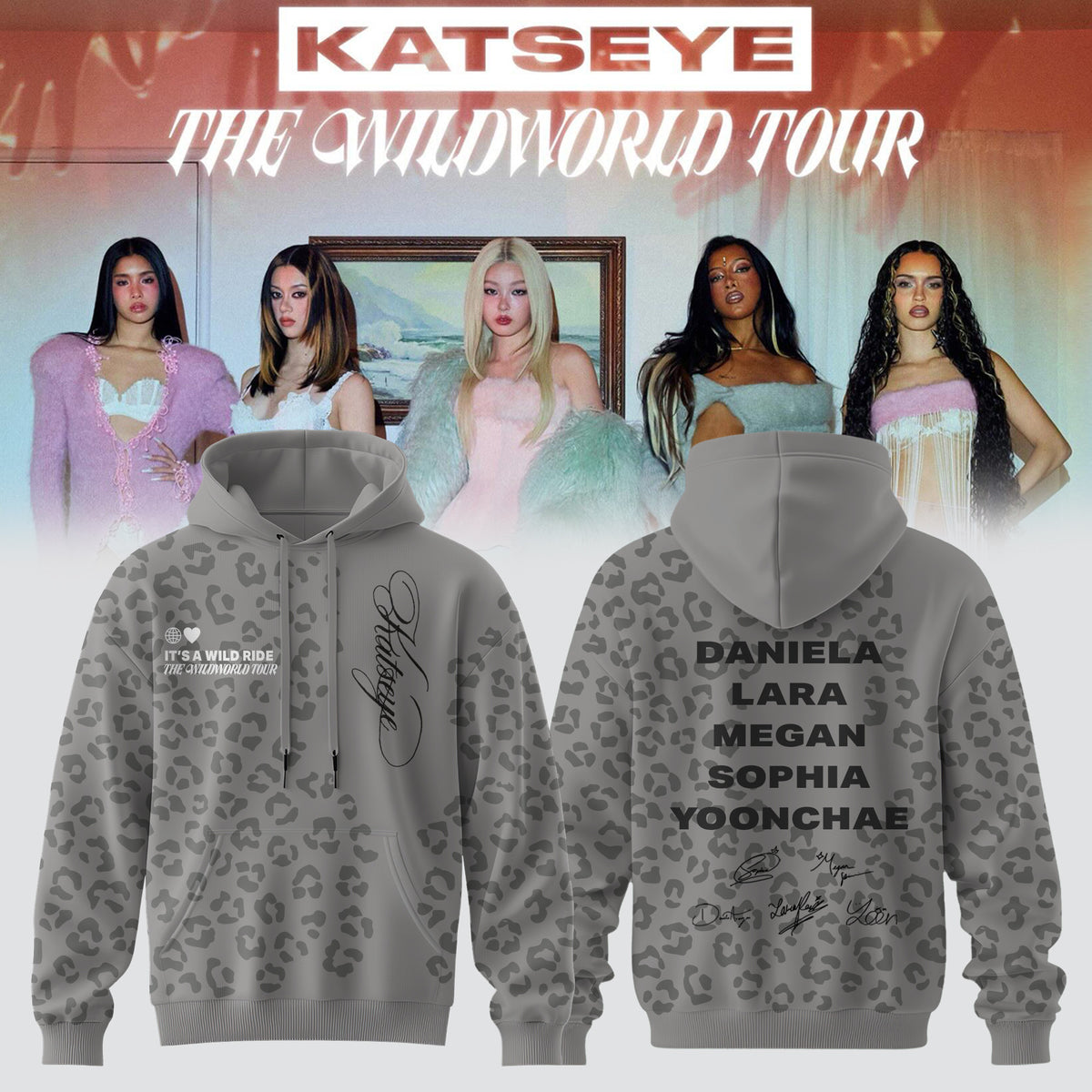 Katseye Merch The Wildworld Tour Signed Hoodie Katseye Hooded Sweatshirt Fan Gifts - Foxy23shop
