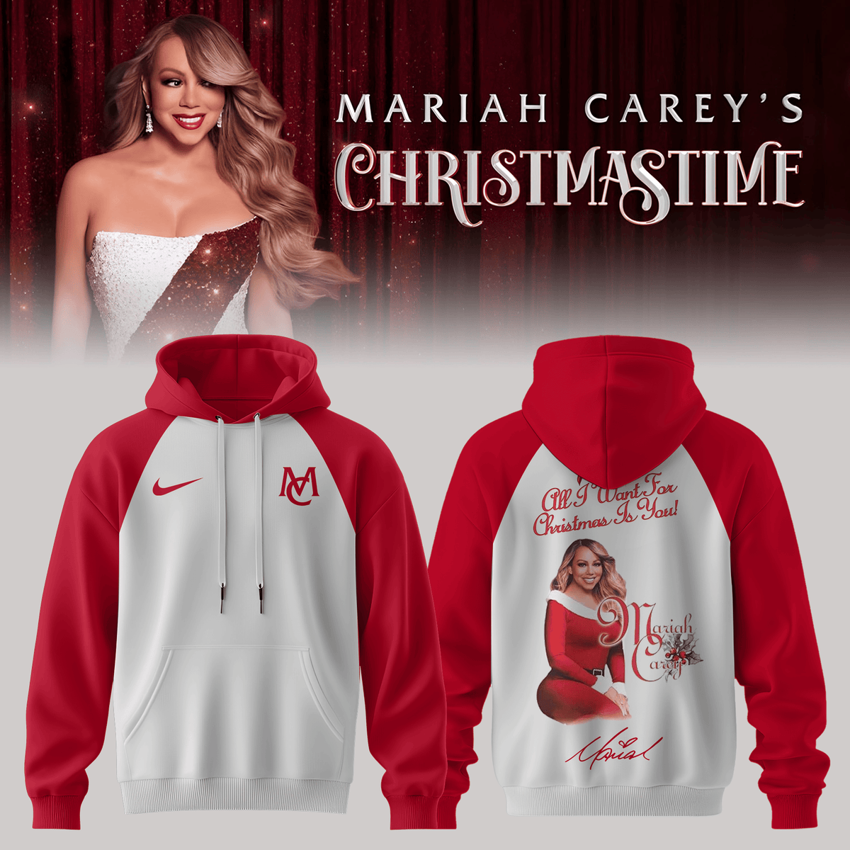 Mariah Careys Merch Christmastime Hoodie Best Christmas Gifts For Mariah Carey Lovers - Foxy23shop