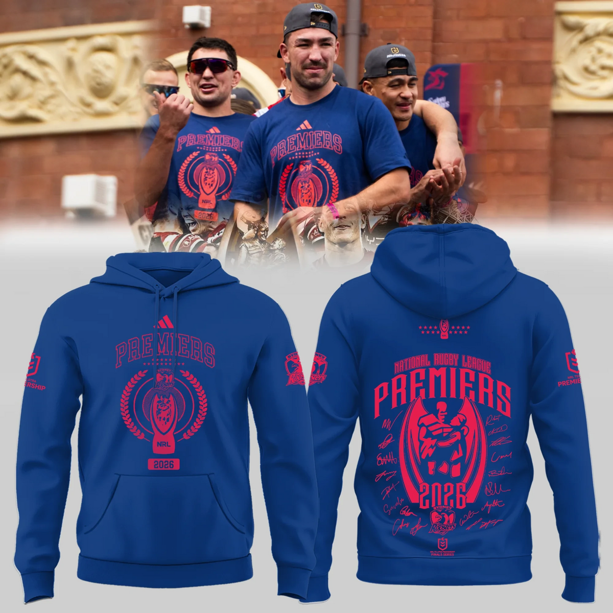 Sydney Roosters NRL Premiers 2026 Hoodie Sydney Roosters Hooded Sweatshirt Rugby Fan Gear - Foxy23shop