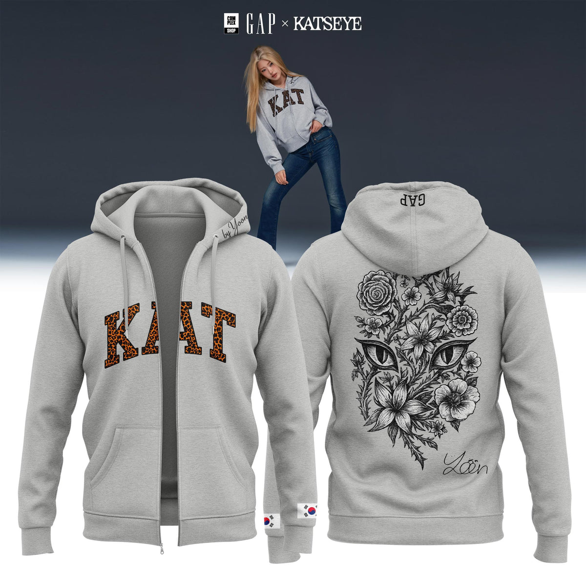 GAP X Katseye Merch Yoonchae Zip Hoodie Streetwear Gifts For Katseye Lovers - Foxy23shop