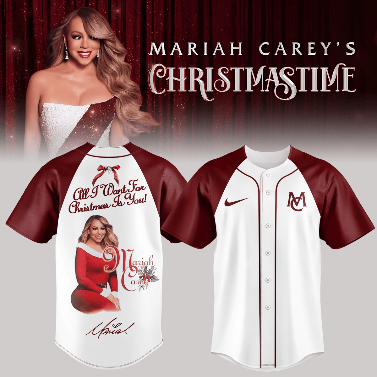 Mariah Careys Merch Christmastime Signed Jersey Christmas Presents For Music Lovers - Foxy23shop