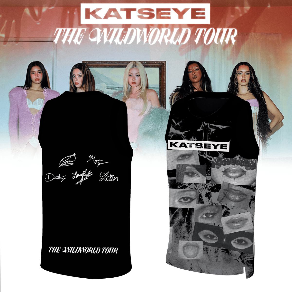 Katseye Merch The Wildworld Tour Signed Tank Top Presents For Katseye Fans - Foxy23shop