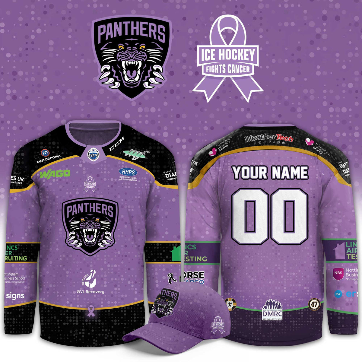Custom Nottingham Panthers 2026 Hockey Fights Cancer Hockey Jersey Nottingham Panthers Merch - Foxy23shop
