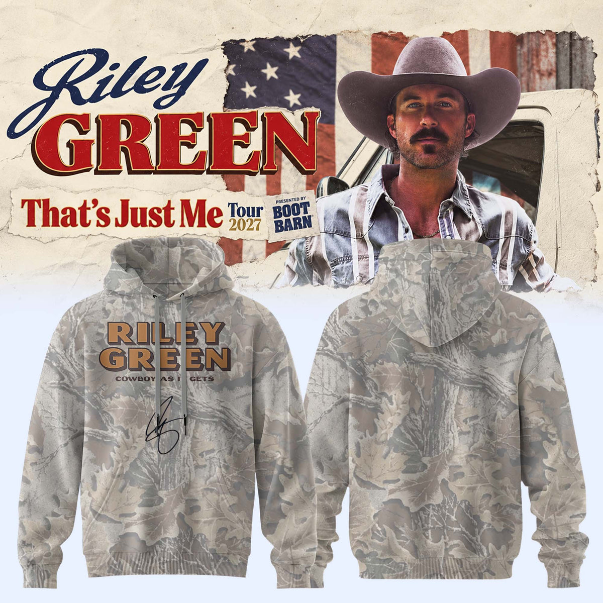 Riley Green Merch Thats Just Me Tour 2027 Hoodie Best Presents For Riley Green Fans - Foxy23shop
