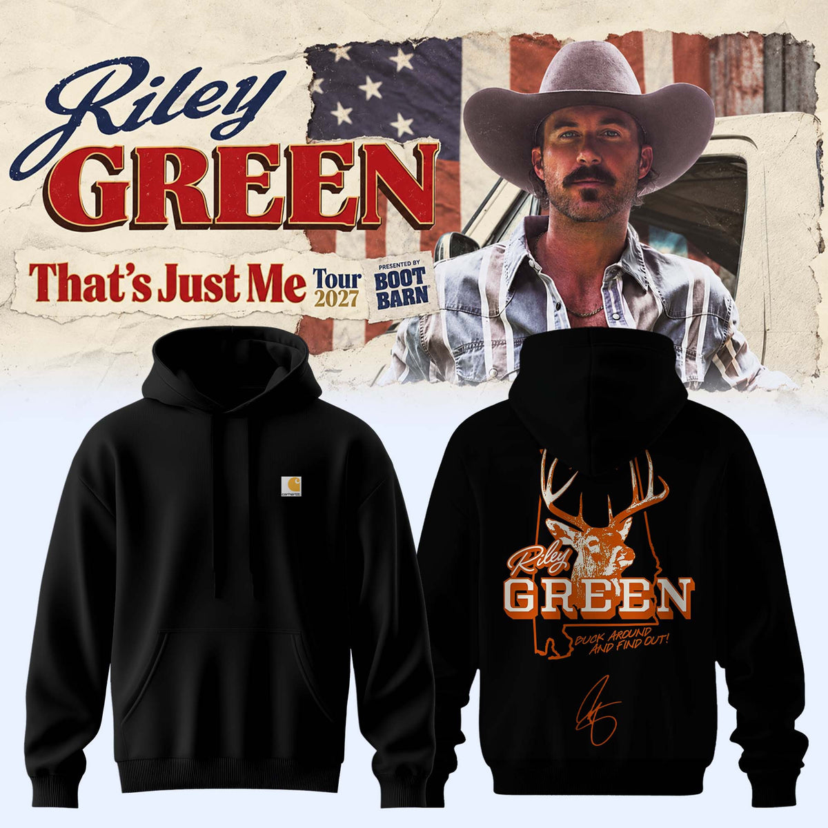 Riley Green Merch Thats Just Me Tour 2027 Hoodie Great Gifts For Country Fans - Foxy23shop