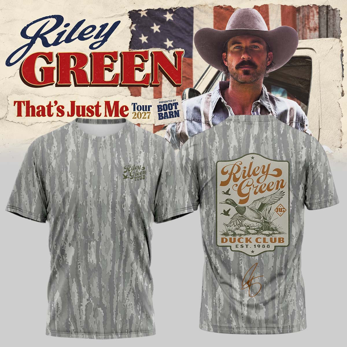 Riley Green Merch Thats Just Me Tour 2027 T-Shirt Gifts For Riley Green Music Lovers - Foxy23shop