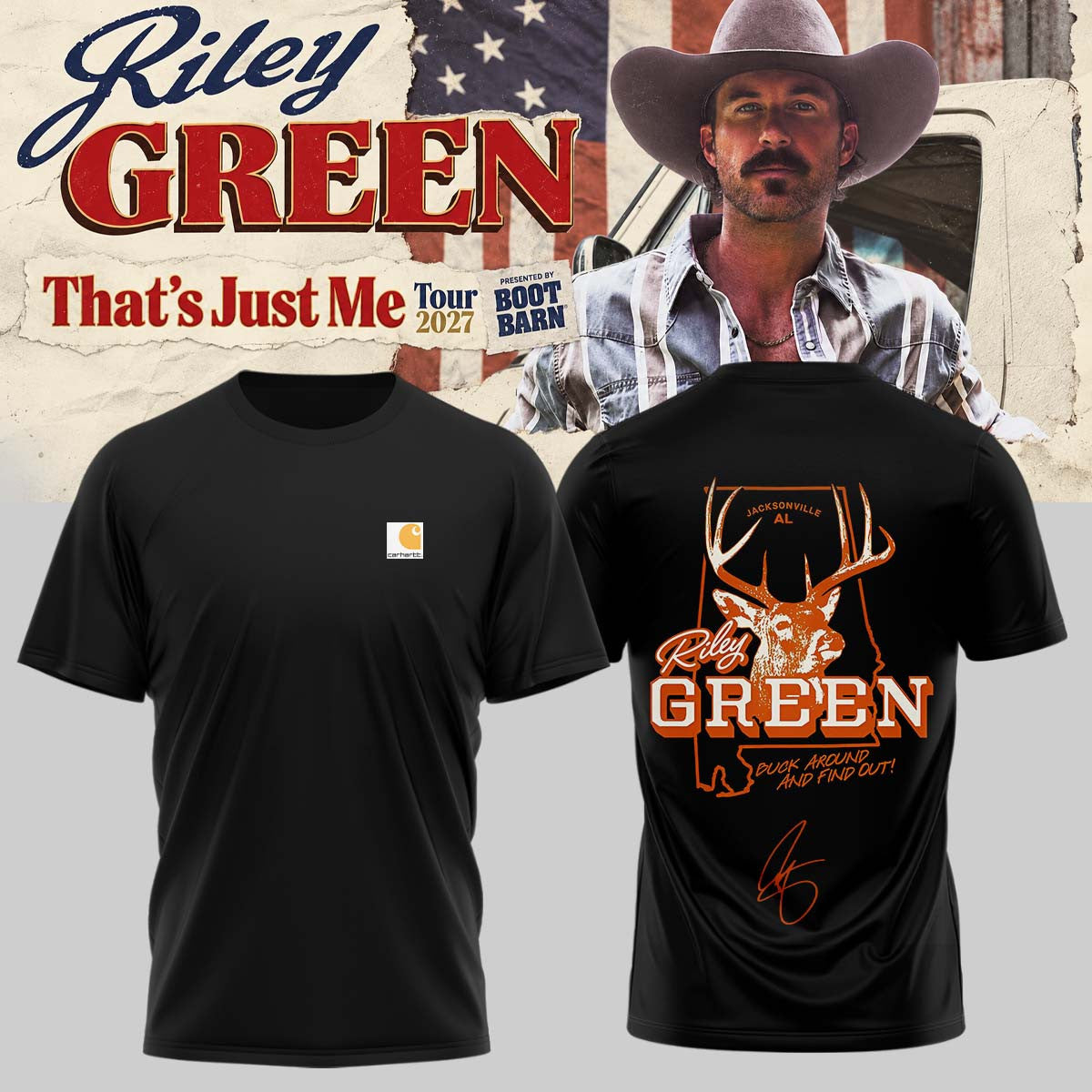 Riley Green Merch Thats Just Me Tour 2027 T-Shirt Riley Green Clothes Presents For Country Music Lover - Foxy23shop