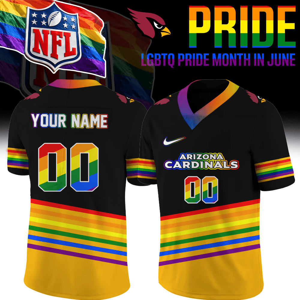 Custom Arizona Cardinals Merch LGBTQ Pride Month Jersey Presents For Cardinals Fans - Foxy23shop