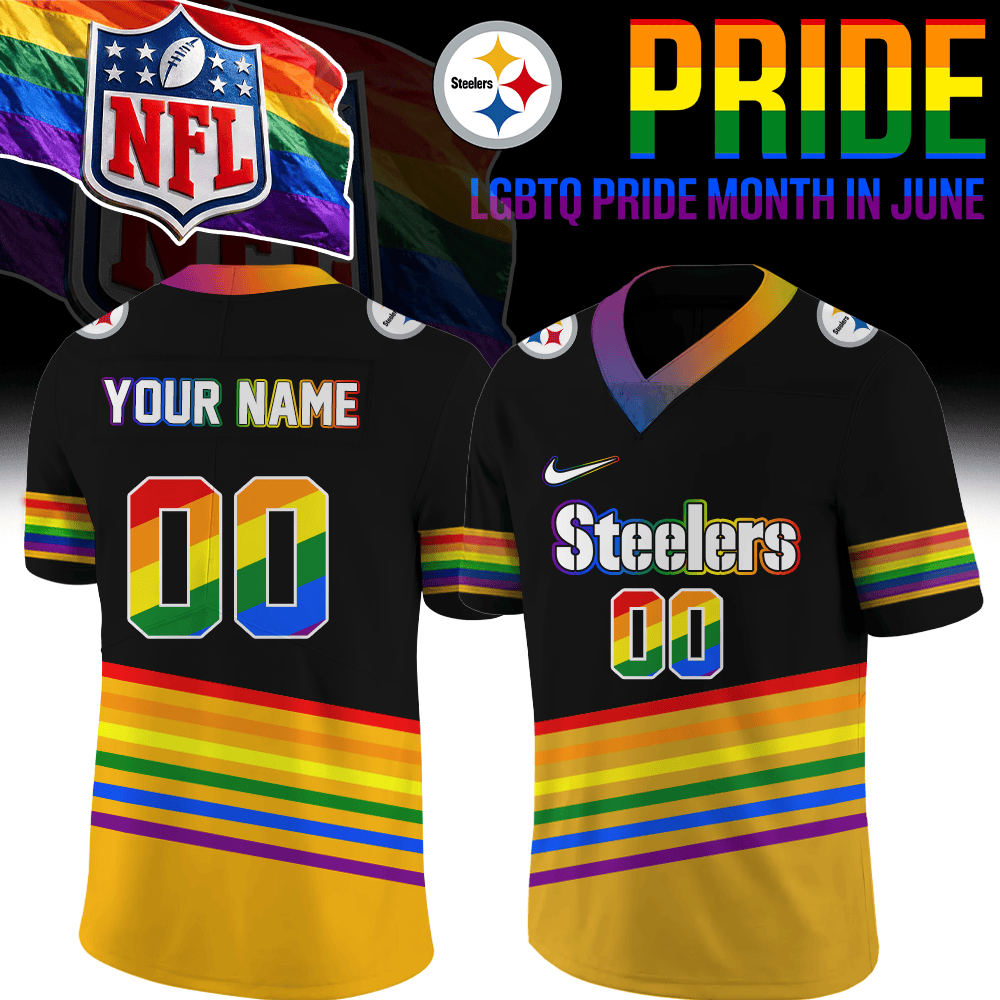Custom Pittsburgh Steelers Merch LGBTQ Pride Month Jersey Gift Ideas For Steeler Nation - Foxy23shop
