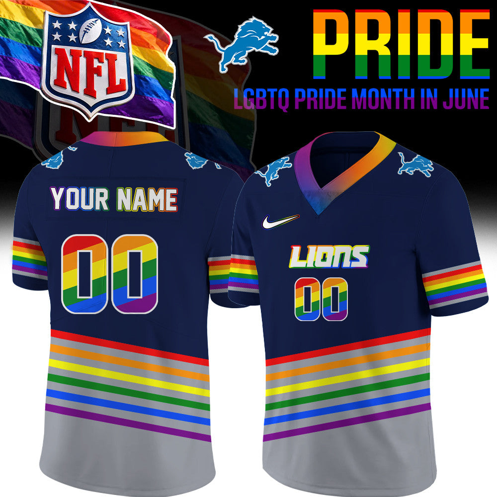Personalized Detroit Lions Merch LGBTQ Pride Month Jersey Gifts Idea For One Pride - Foxy23shop