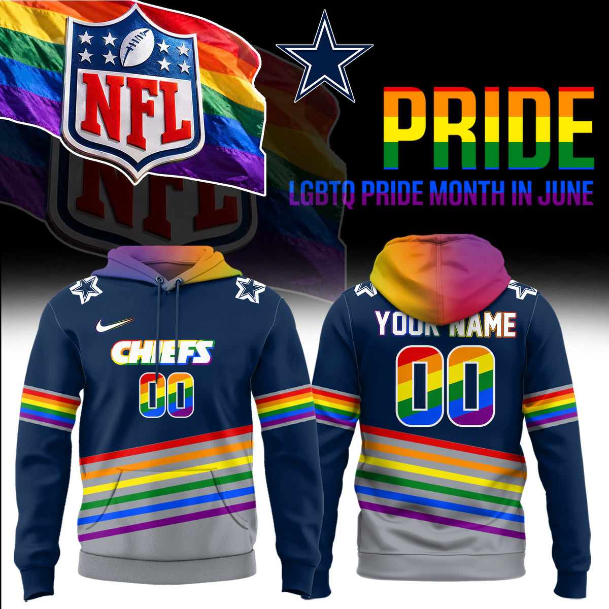 Custom Dallas Cowboys Merch LGBTQ Pride Month Hoodie Unique Gifts For Fans - Foxy23shop