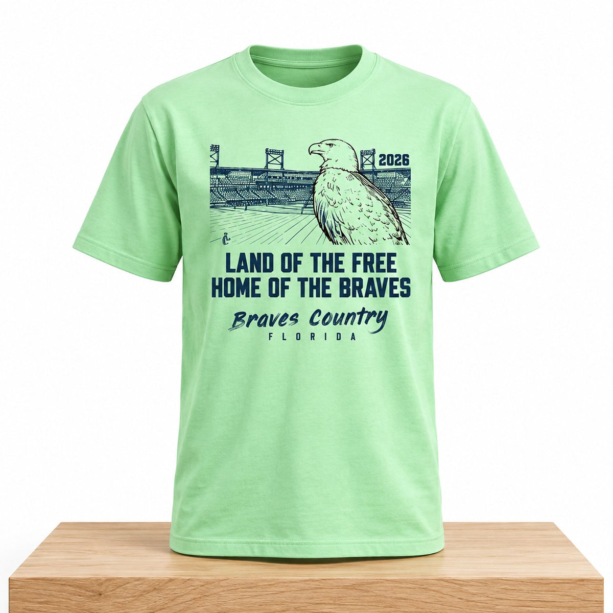 Land Of The Free Home Of The Braves Eagle 2026 Shirt Atlanta Braves Clothes Fan Gifts - Foxy23shop