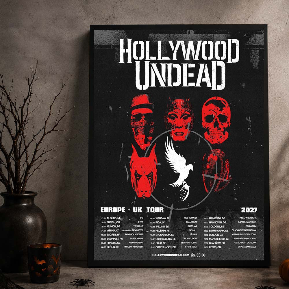 Hollywood Undead Europe UK Tour 2027 Tour Dates Poster Hollywood Undead Merch Rock Lover Gifts - Foxy23shop