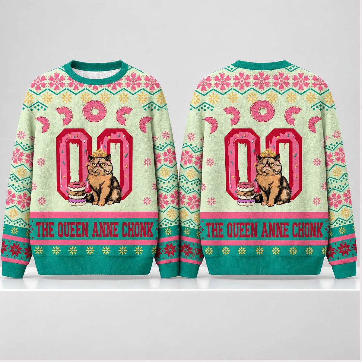 The Queen Anne Chonk Christmas 2026 Ugly Sweater Xmas Clothing Gifts For BFF - Foxy23shop