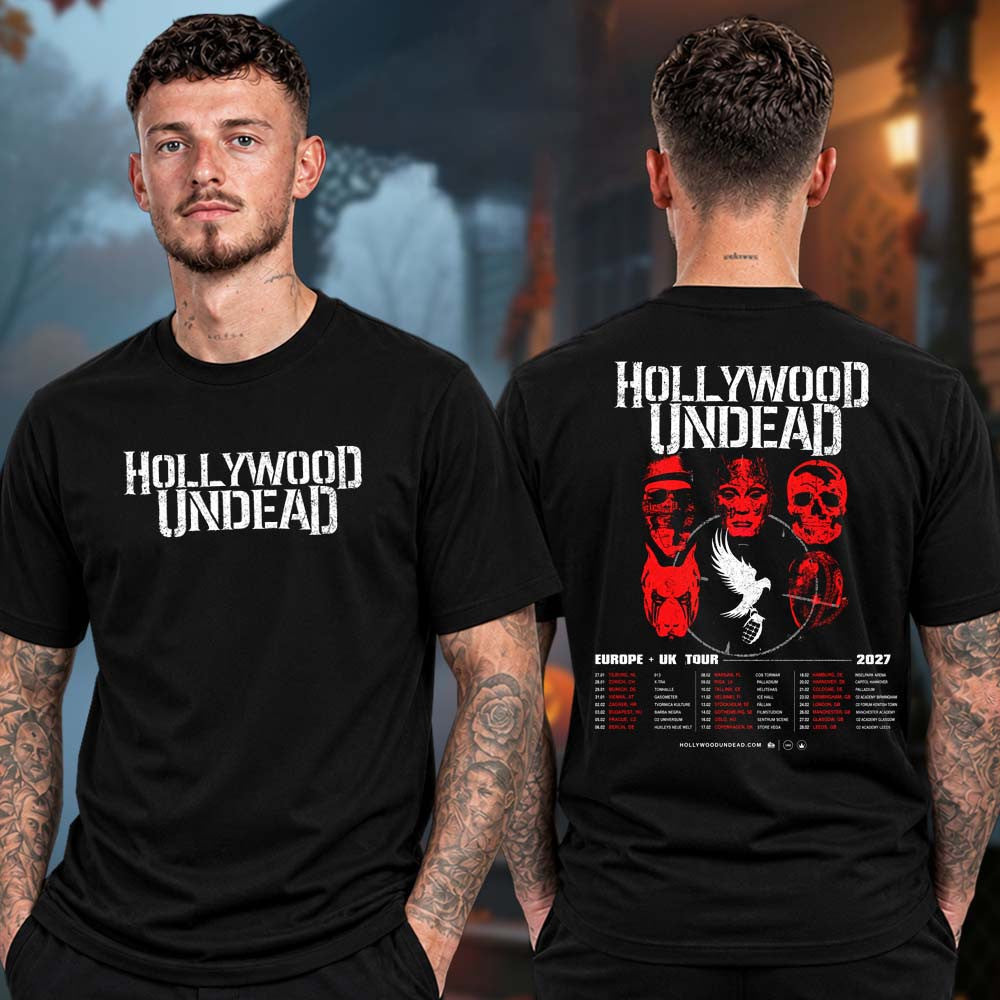 Hollywood Undead Europe UK Tour 2027 Tour Dates T-Shirt Hollywood Undead Merch Rock Lover Gifts - Foxy23shop