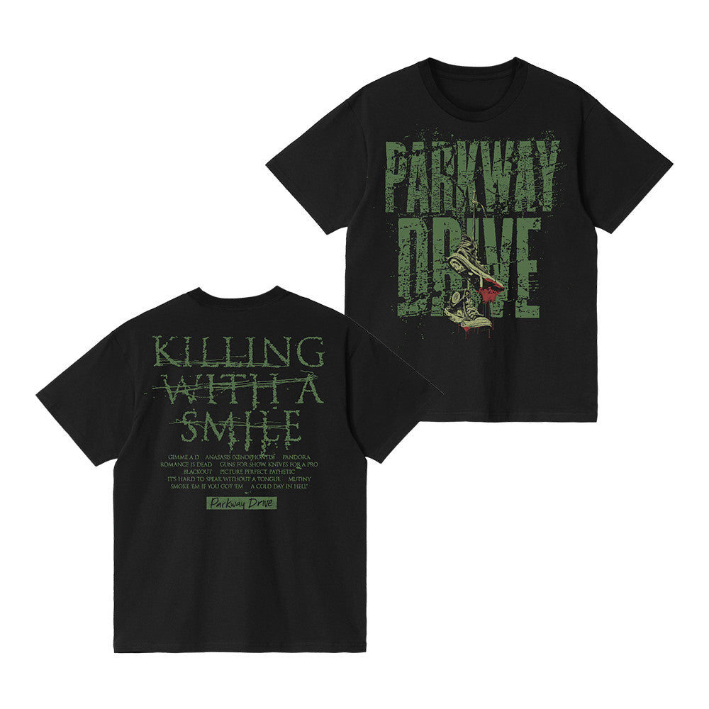 Parkway Drive Merch Killing With A Smile Tracklist T-Shirt Cool Gifts For Parkway Drive Lover - Foxy23shop