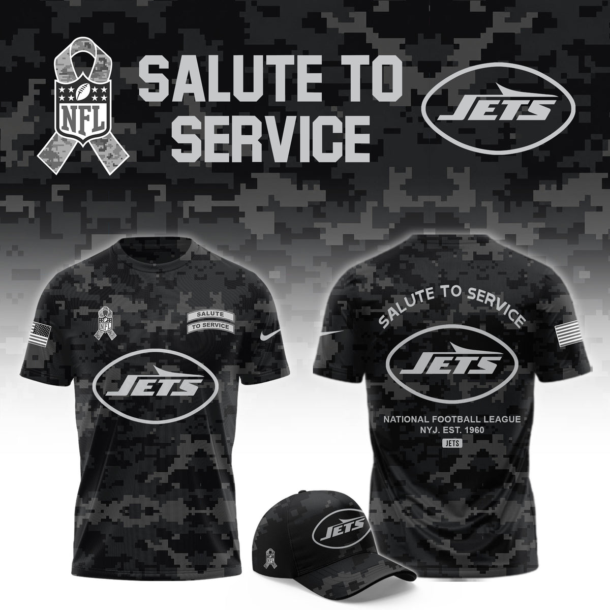 New York Jets Salute To Service 2026 Football T-Shirt New York Jets Apparel Unique Fan Gear - Foxy23shop