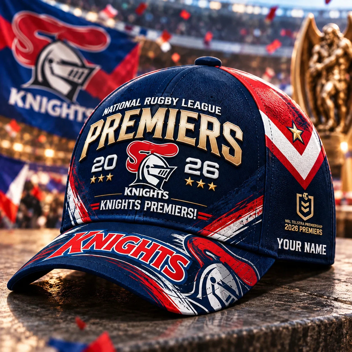 Custom National Rugby League Premiers Baseball Cap Newcastle Knights Gift For Rugby Lovers - Foxy23shop