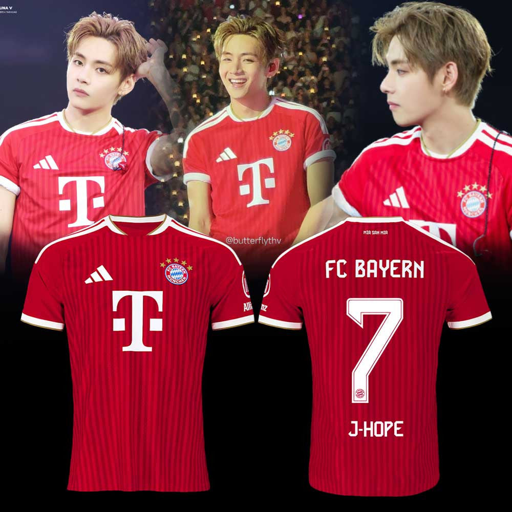 J Hope BTS x FC Bayern Munich Merch Arirang World Tour 2026 Jersey Soccer Fan Gear - Foxy23shop