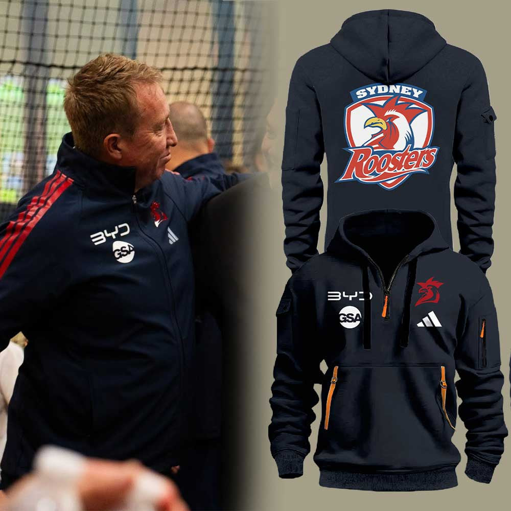 Sydney Roosters Half Zip Hoodie Sydney Roosters Team Clothing Gift For Family - Foxy23shop