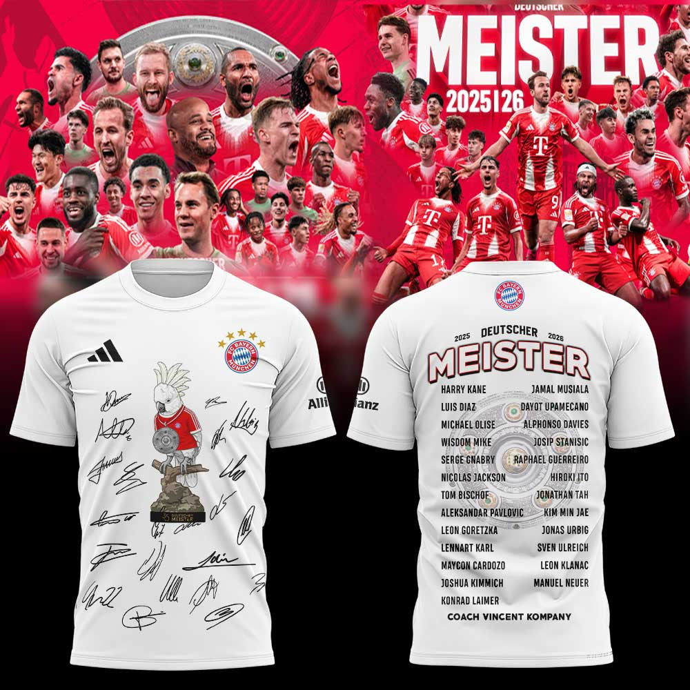 FC Bayern Munich Meister 2025 26 Championship Shirt FC Bayern Clothing - Foxy23shop