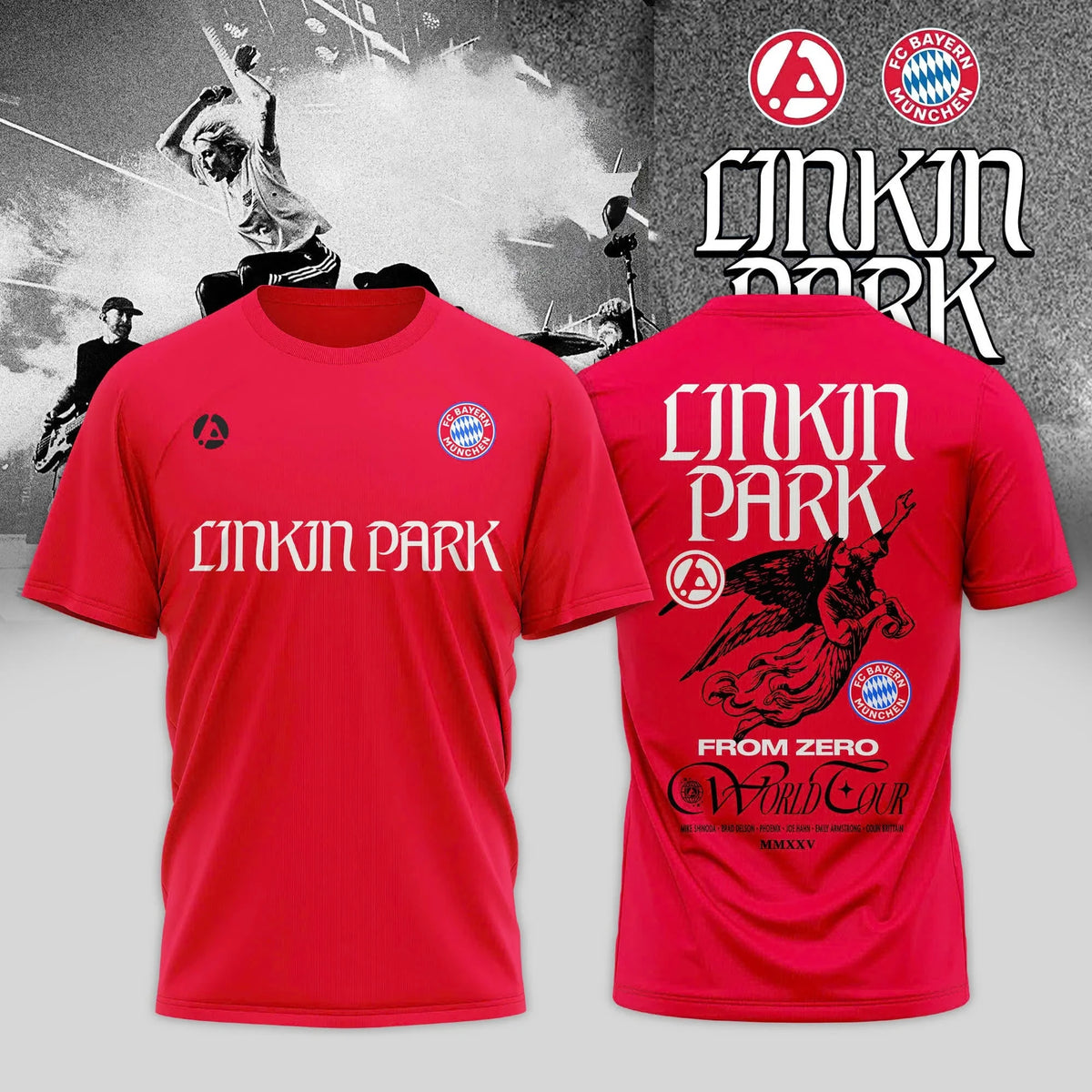 Linkin Park x FC Bayern Munich Merch From Zero World Tour T-Shirt Gift Ideas For Army - Foxy23shop