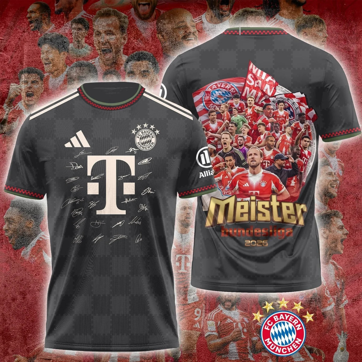 FC Bayern Munich Meister 2025 26 Championship T-Shirt FC Bayern Munich Clothes Fan Gear - Foxy23shop