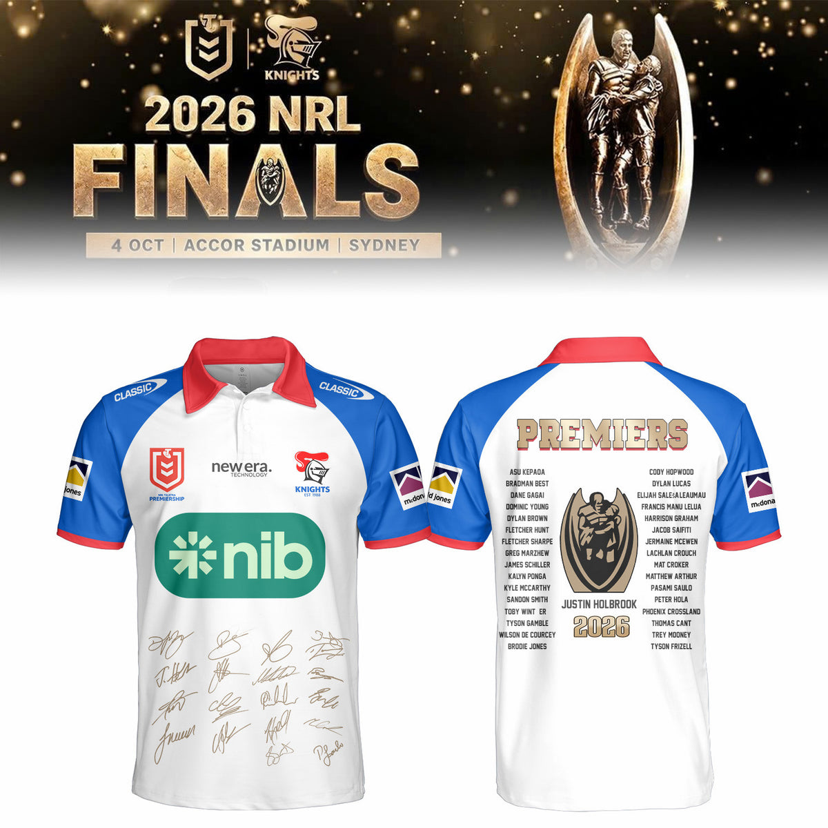 Newcastle Knights Polo Shirt Newcastle Knights Rugby Shirt Gift For Game Day - Foxy23shop