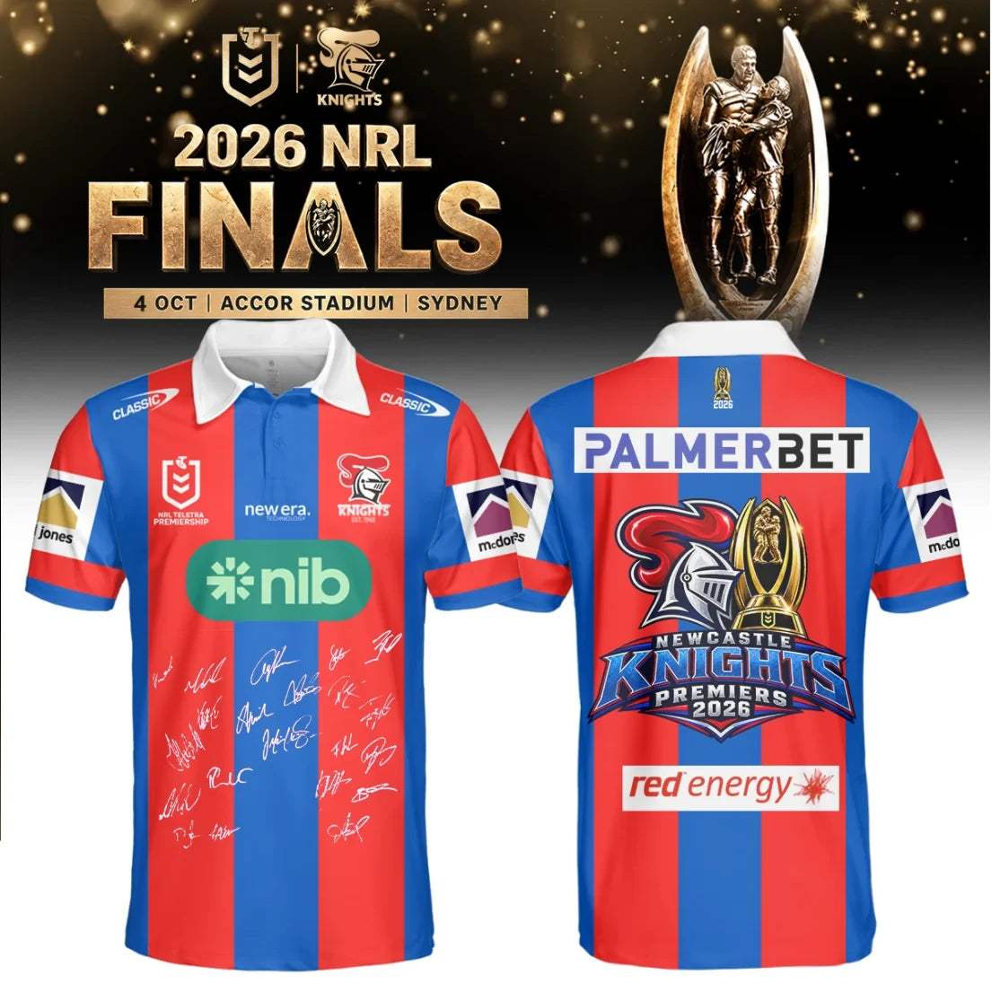 Newcastle Knights Premiers 2026 Polo Shirt Newcastle Knights Supporter Gift For Friends - Foxy23shop