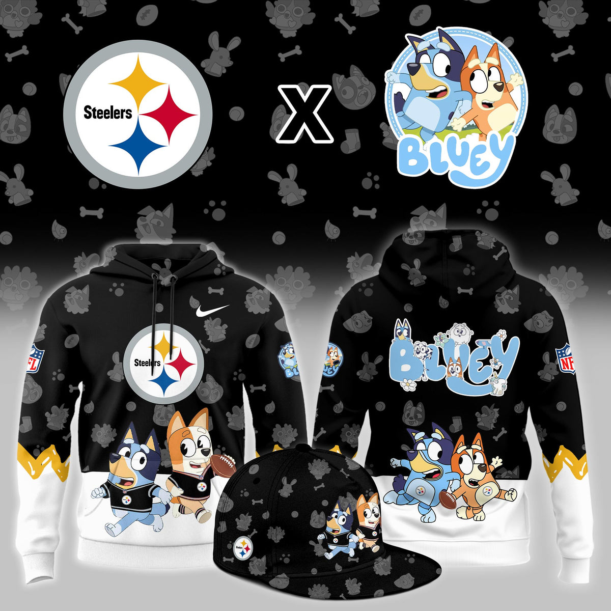 Pittsburgh Steelers x Bluey 2026 Hoodie Pittsburgh Steelers Apparel Presents For Fans - Foxy23shop