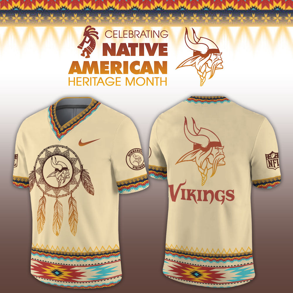 Minnesota Vikings x Native American Heritage Month Jersey Minnesota Vikings Merch Fan Gear - Foxy23shop