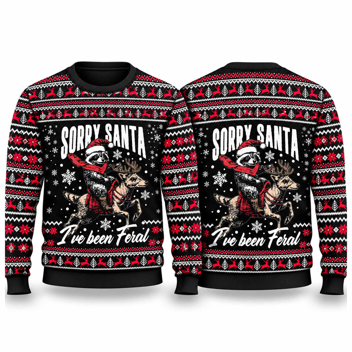 2026 Christmas Sorry Santa I've Been Fera Ugly Sweater Funny Xmas Clothing Gift For BFF - Foxy23shop
