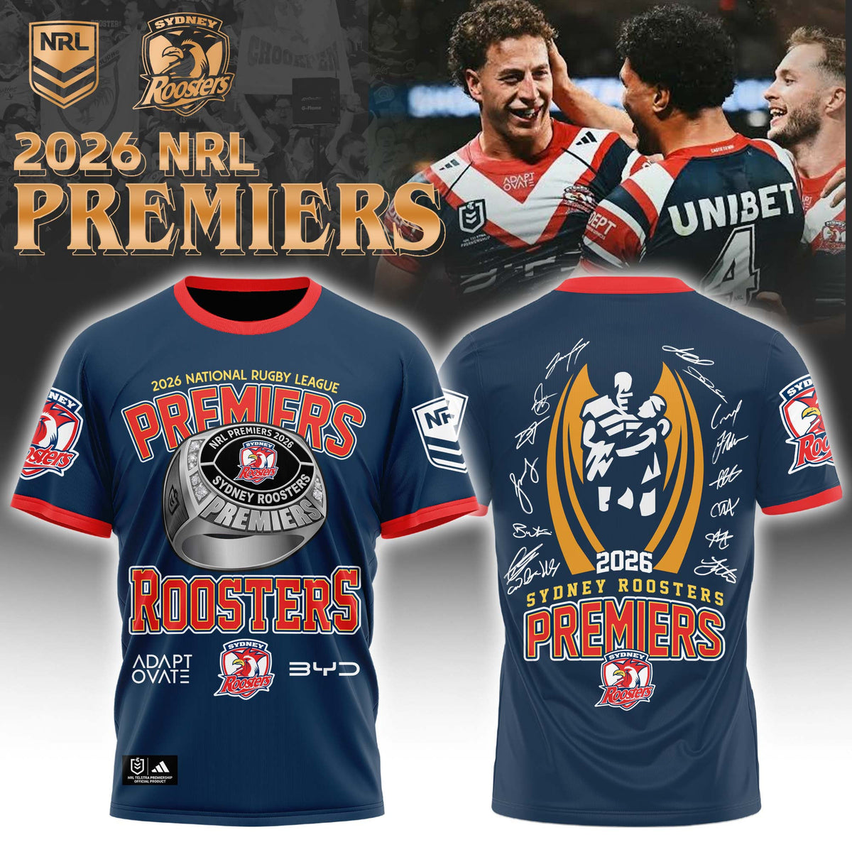Sydney Roosters Premiers T-Shirt Sydney Roosters Team Shirt Gift For Sports Fans - Foxy23shop