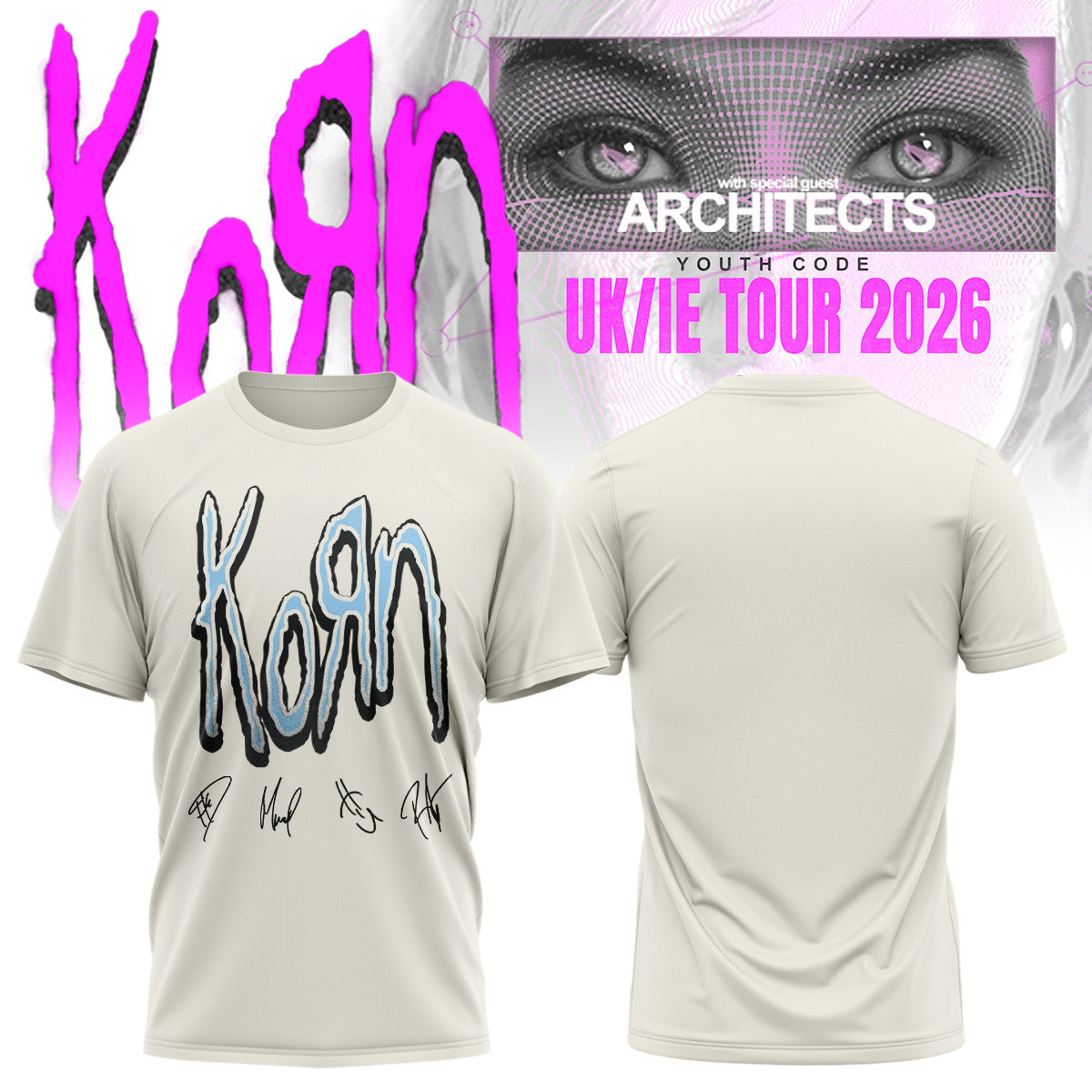 Korn Merch UK IE Tour 2026 Signature T-Shirt Korn Concert Outfits Music Lover Gifts - Foxy23shop