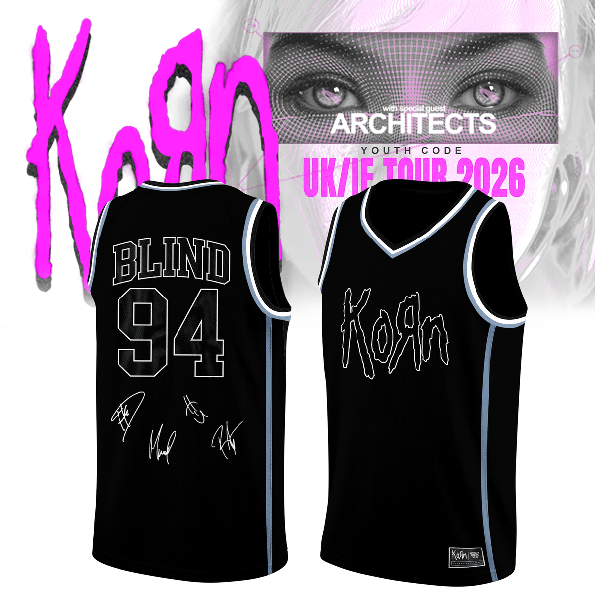 Korn Merch UK IE Tour 2026 Signature Tank Top Korn Clothing Metal Fans Gift - Foxy23shop