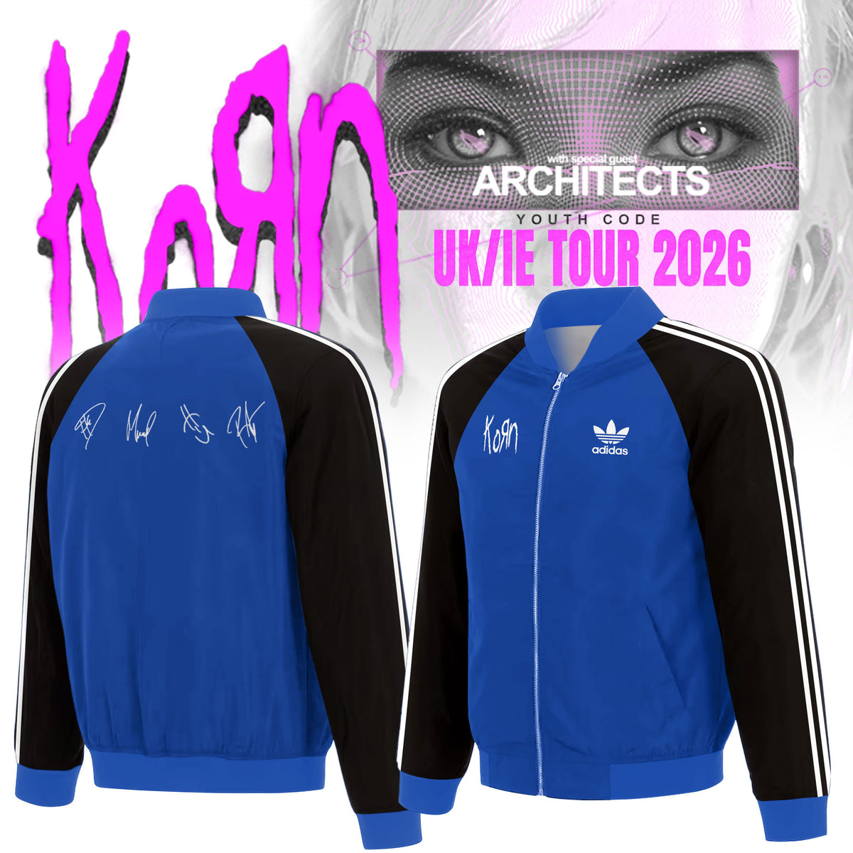 Korn Merch UK IE Tour 2026 Signature Jacket Korn Apparel Metal Lovers Gifts - Foxy23shop